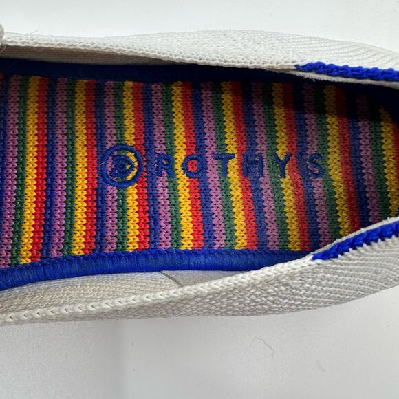 Rothy’s The Kids Sneaker US 4 White Rainbow Round Toe Slip On Shoes Unisex Flat - Picture 7 of 11